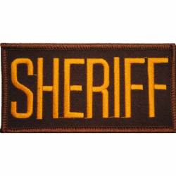 Sheriff Gold and Brown Tab - Embroidered Iron-On Patch