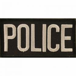 Police Subdued Tab - Embroidered Iron-On Patch