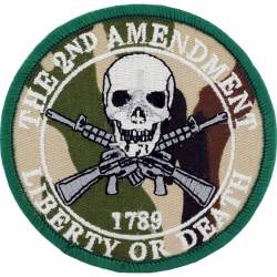 The 2nd Amendment 1789 Liberty Or Death Camo - Embroidered Iron-On Patch