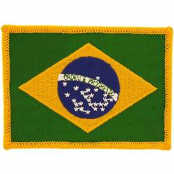 Brazil - Flag Embroidered Iron-On Patch
