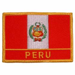 Peru - Flag Embroidered Iron-On Patch