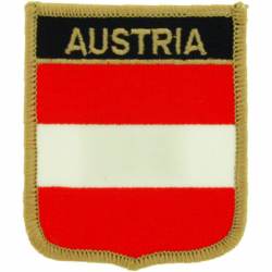 Austria - Flag Shield Embroidered Iron-On Patch