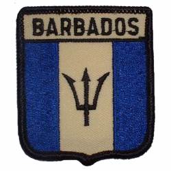 Barbados - Flag Shield Embroidered Iron-On Patch