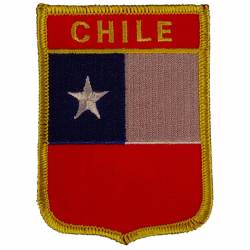 Chile - Flag Shield Embroidered Iron-On Patch