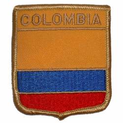 Colombia - Flag Shield Embroidered Iron-On Patch