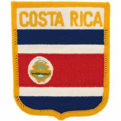 Costa Rica - Flag Shield Embroidered Iron-On Patch