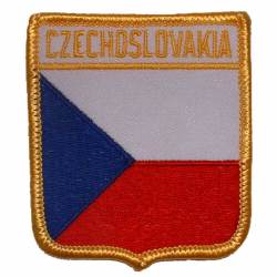 Czech Republic - Flag Shield Embroidered Iron-On Patch