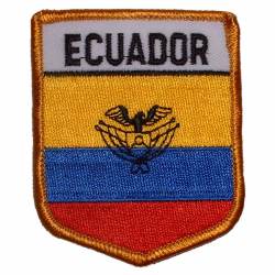Ecuador - Flag Shield Embroidered Iron-On Patch