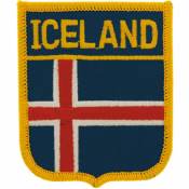 Iceland - Flag Shield Embroidered Iron-On Patch