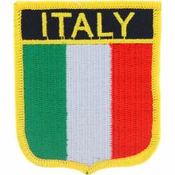 Italy - Flag Shield Embroidered Iron-On Patch