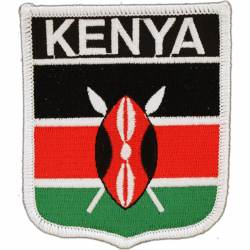 Kenya - Flag Shield Embroidered Iron-On Patch