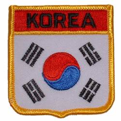 Korea - Flag Shield Embroidered Iron-On Patch