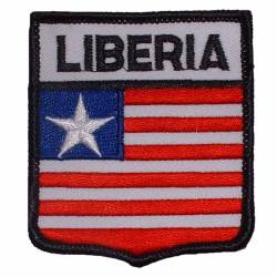Liberia - Flag Shield Embroidered Iron-On Patch