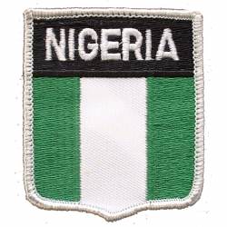 Nigeria - Flag Shield Embroidered Iron-On Patch