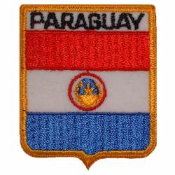 Paraguay - Flag Shield Embroidered Iron-On Patch