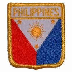 Philippines - Flag Shield Embroidered Iron-On Patch