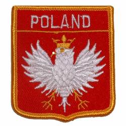 Poland - Flag Shield Embroidered Iron-On Patch