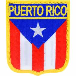 Puerto Rico - Flag Shield Embroidered Iron-On Patch