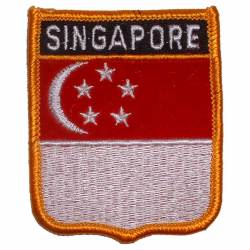 Singapore - Flag Shield Embroidered Iron-On Patch