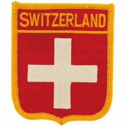 Switzerland - Flag Shield Embroidered Iron-On Patch