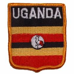 Uganda - Flag Shield Embroidered Iron-On Patch