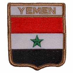 Yemen - Flag Shield Embroidered Iron-On Patch