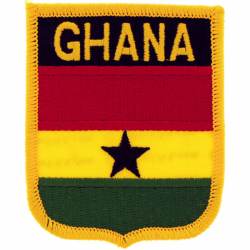 Ghana - Flag Shield Embroidered Iron-On Patch
