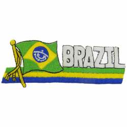 Brazil - Flag Script Embroidered Iron-On Patch