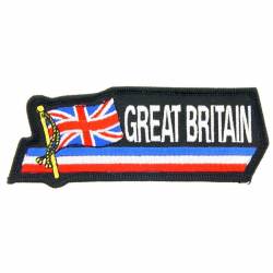 Great Britain - Flag Script Embroidered Iron-On Patch