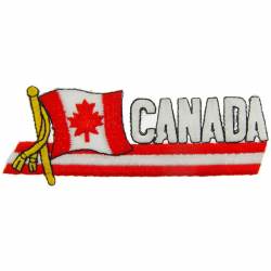 Canada - Flag Script Embroidered Iron-On Patch