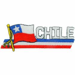 Chile - Flag Script Embroidered Iron-On Patch