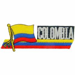 Colombia - Flag Script Embroidered Iron-On Patch