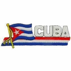 Cuba - Flag Script Embroidered Iron-On Patch
