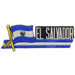 El Salvador - Flag Script Embroidered Iron-On Patch