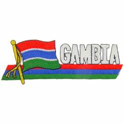 Gambia - Flag Script Embroidered Iron-On Patch