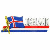 Iceland - Flag Script Embroidered Iron-On Patch