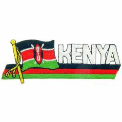 Kenya - Flag Script Embroidered Iron-On Patch