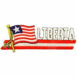 Liberia - Flag Script Embroidered Iron-On Patch