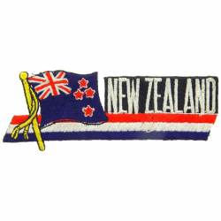 New Zealand - Flag Script Embroidered Iron-On Patch
