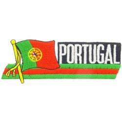 Portugal - Flag Script Embroidered Iron-On Patch