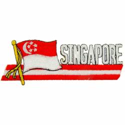 Singapore - Flag Script Embroidered Iron-On Patch