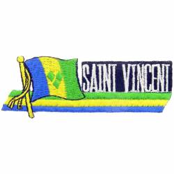 Saint Vincent - Flag Script Embroidered Iron-On Patch