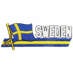 Sweden - Flag Script Embroidered Iron-On Patch