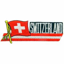Switzerland - Flag Script Embroidered Iron-On Patch