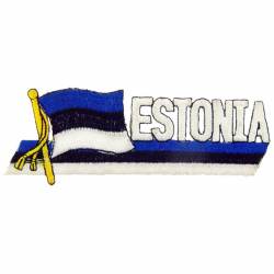 Estonia - Flag Script Embroidered Iron-On Patch