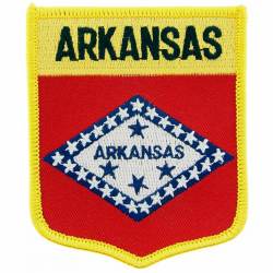 Arkansas - State Flag Shield Embroidered Iron-On Patch