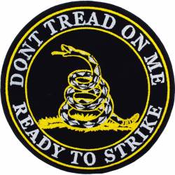 Don't Tread On Me Ready To Strike 5" - Embroidered Iron-On Patch