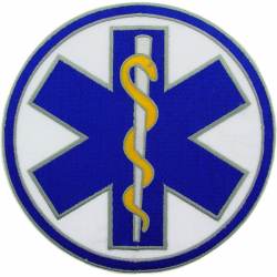 EMS Star Of Life Round Large - Embroidered Iron-On Patch
