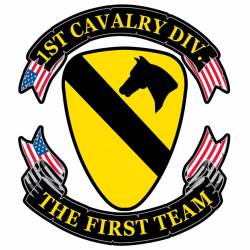 United States Army 1st Cavalry Division - 10" Embroidered Iron On Patch