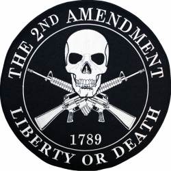 The 2nd Amendment 1789 Liberty Or Death 12" - Embroidered Iron-On Patch